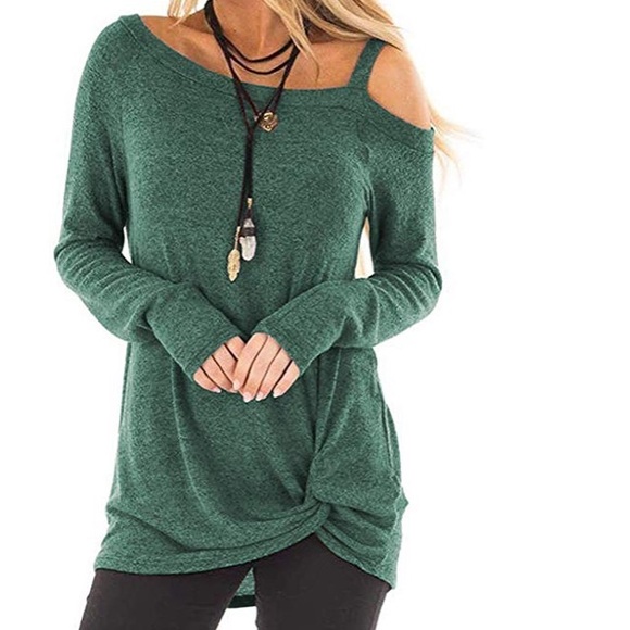 Super cute woman top long sleeve knot twist front - Picture 2 of 8